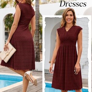Wedtrend Burgundy Lace cocktail Dress